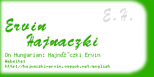 ervin hajnaczki business card